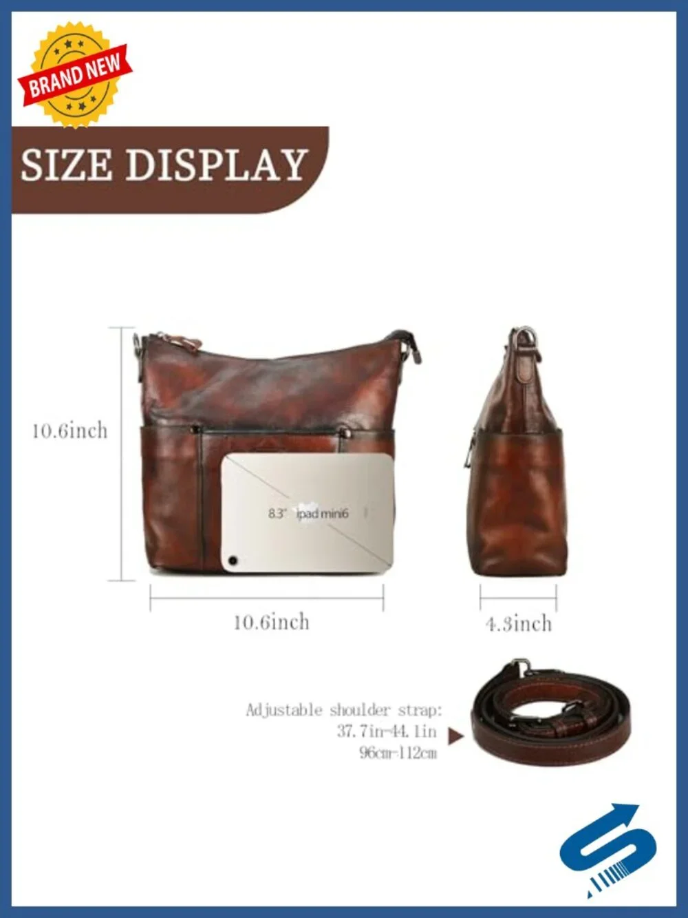 Genuine Leather Hobo Bag Crossbody Shoulder Purse Handbag Vintage